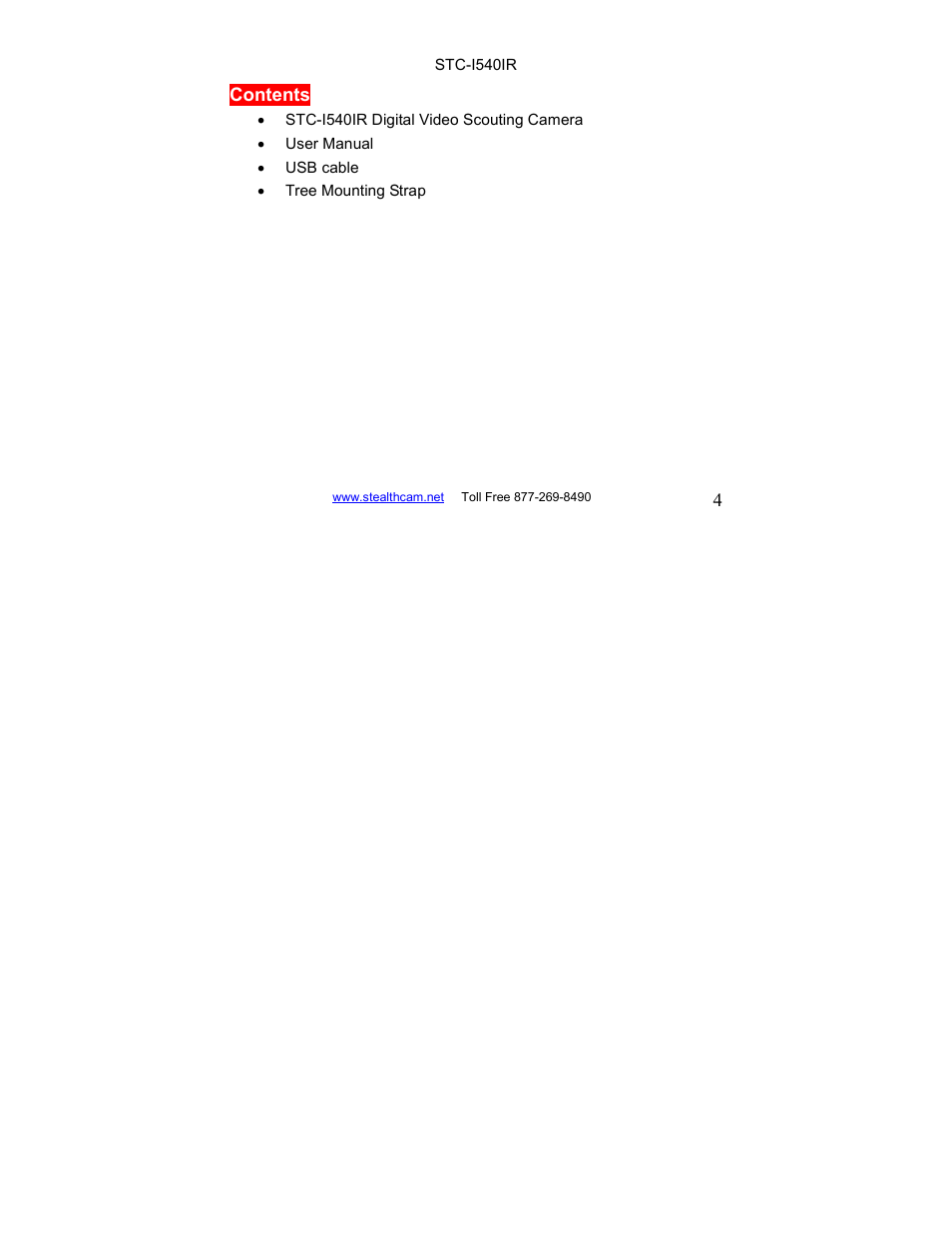 Stealth Cam STC-I540IR User Manual | Page 4 / 44