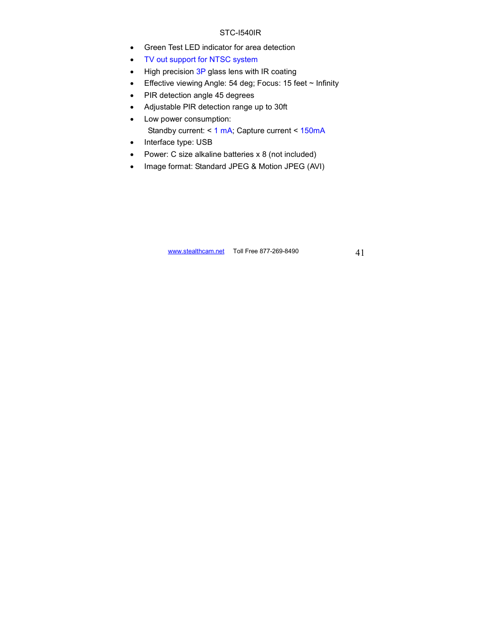 Stealth Cam STC-I540IR User Manual | Page 41 / 44
