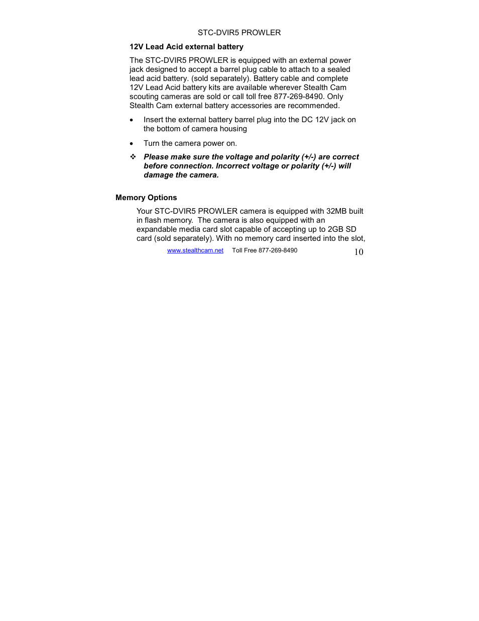 Stealth Cam STC-DVIR5 Prowler User Manual | Page 10 / 43