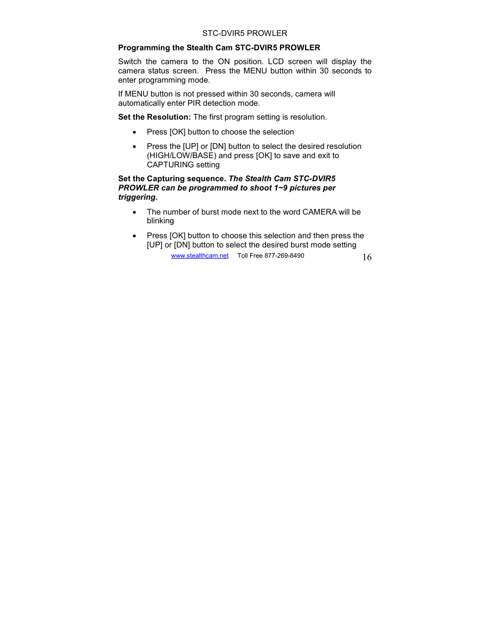 Stealth Cam STC-DVIR5 Prowler User Manual | Page 16 / 43