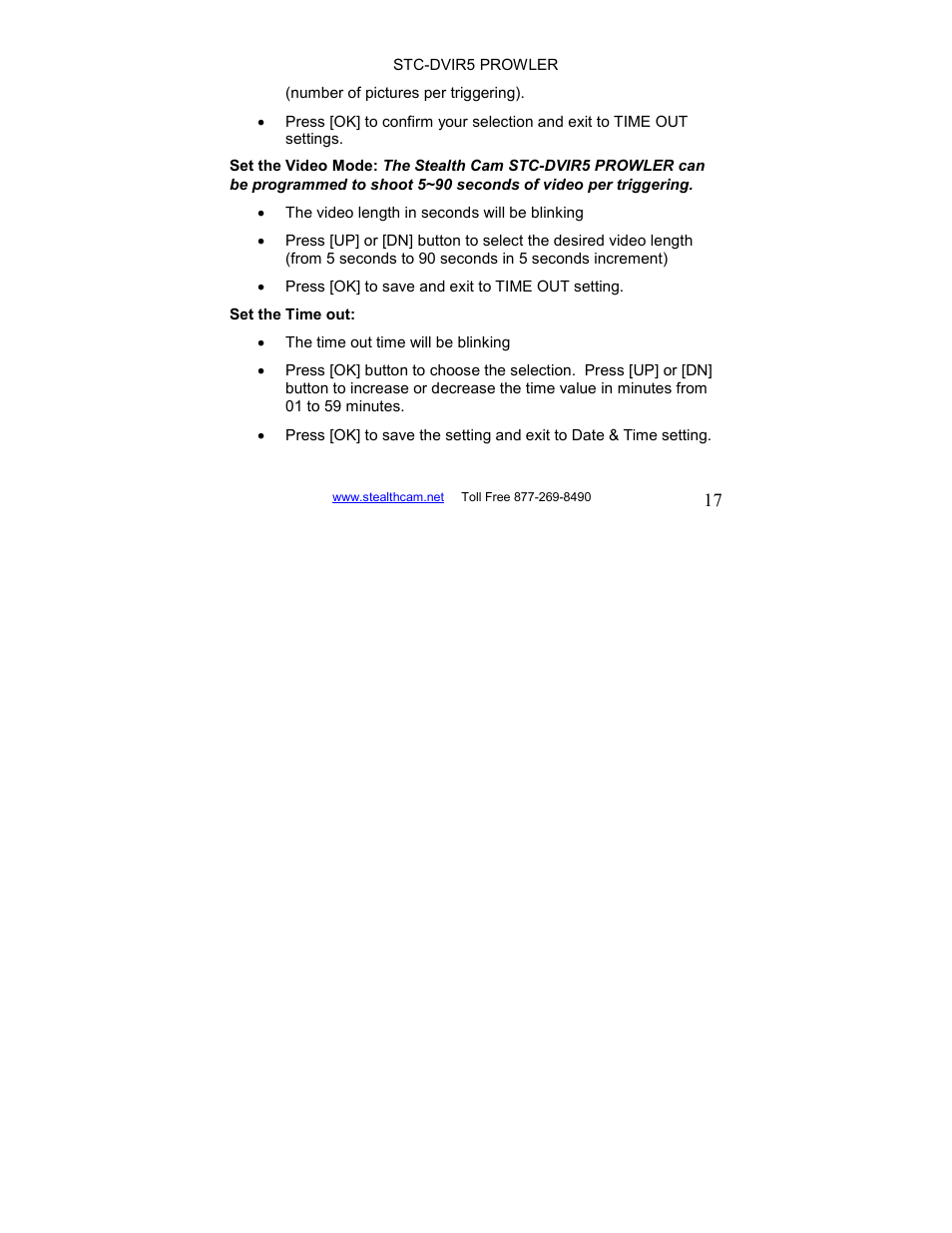 Stealth Cam STC-DVIR5 Prowler User Manual | Page 17 / 43