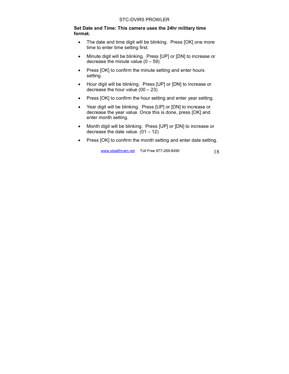 Stealth Cam STC-DVIR5 Prowler User Manual | Page 18 / 43