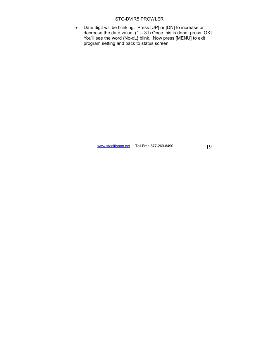 Stealth Cam STC-DVIR5 Prowler User Manual | Page 19 / 43