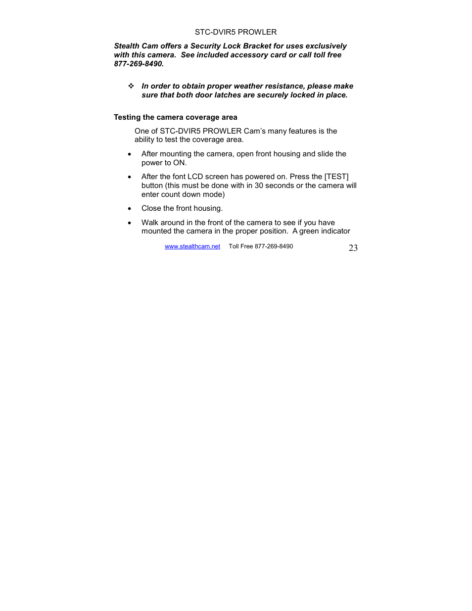 Stealth Cam STC-DVIR5 Prowler User Manual | Page 23 / 43