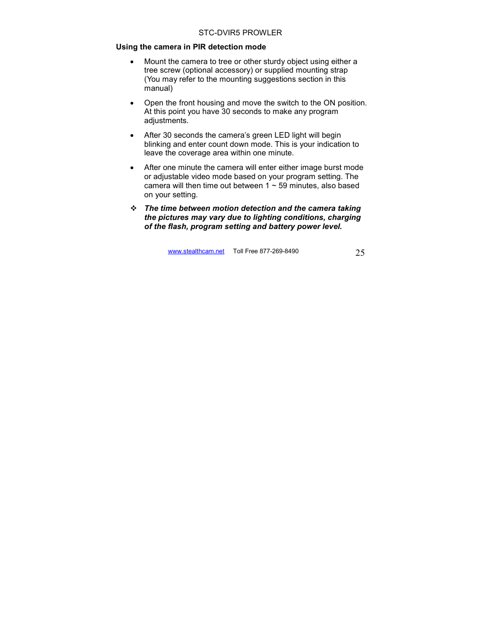 Stealth Cam STC-DVIR5 Prowler User Manual | Page 25 / 43