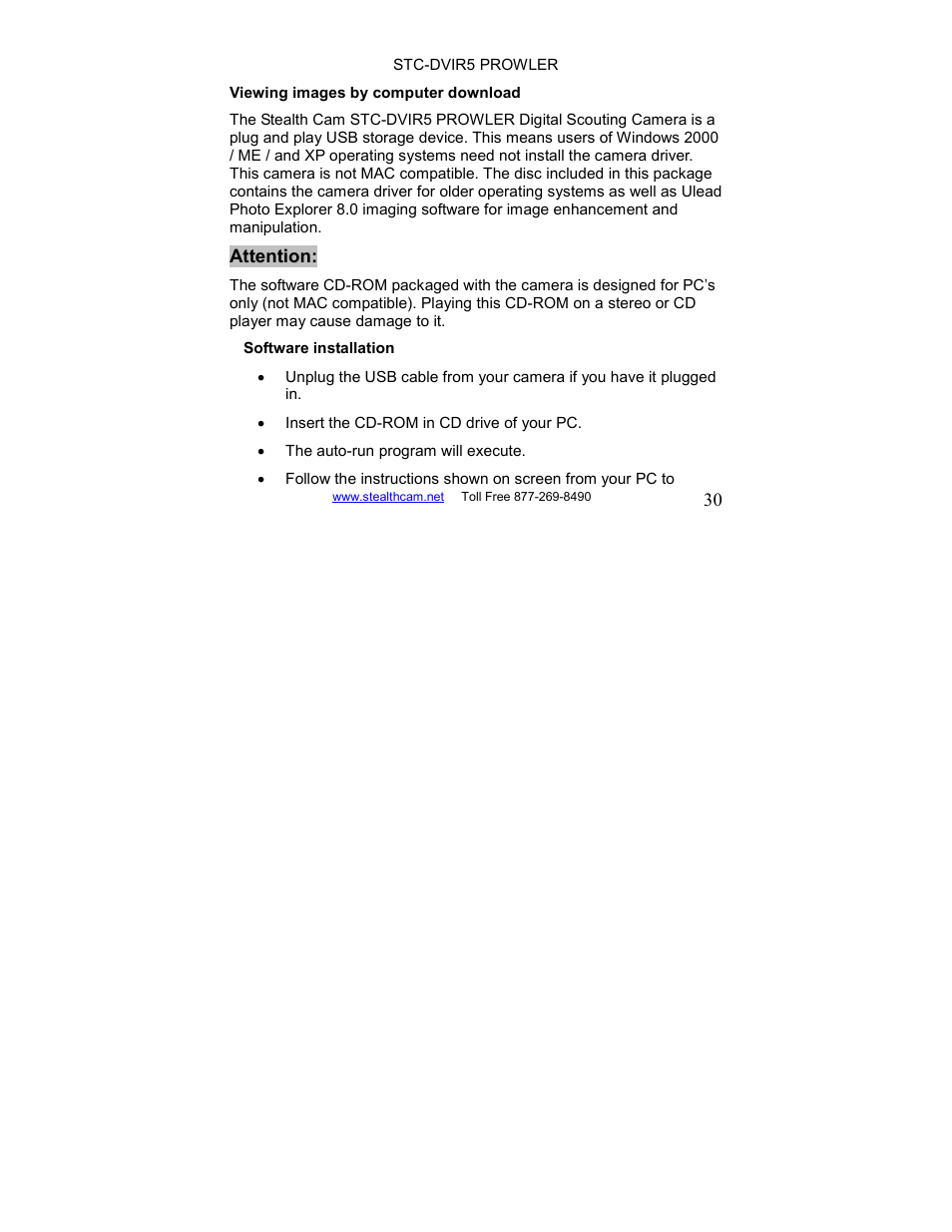 Stealth Cam STC-DVIR5 Prowler User Manual | Page 30 / 43