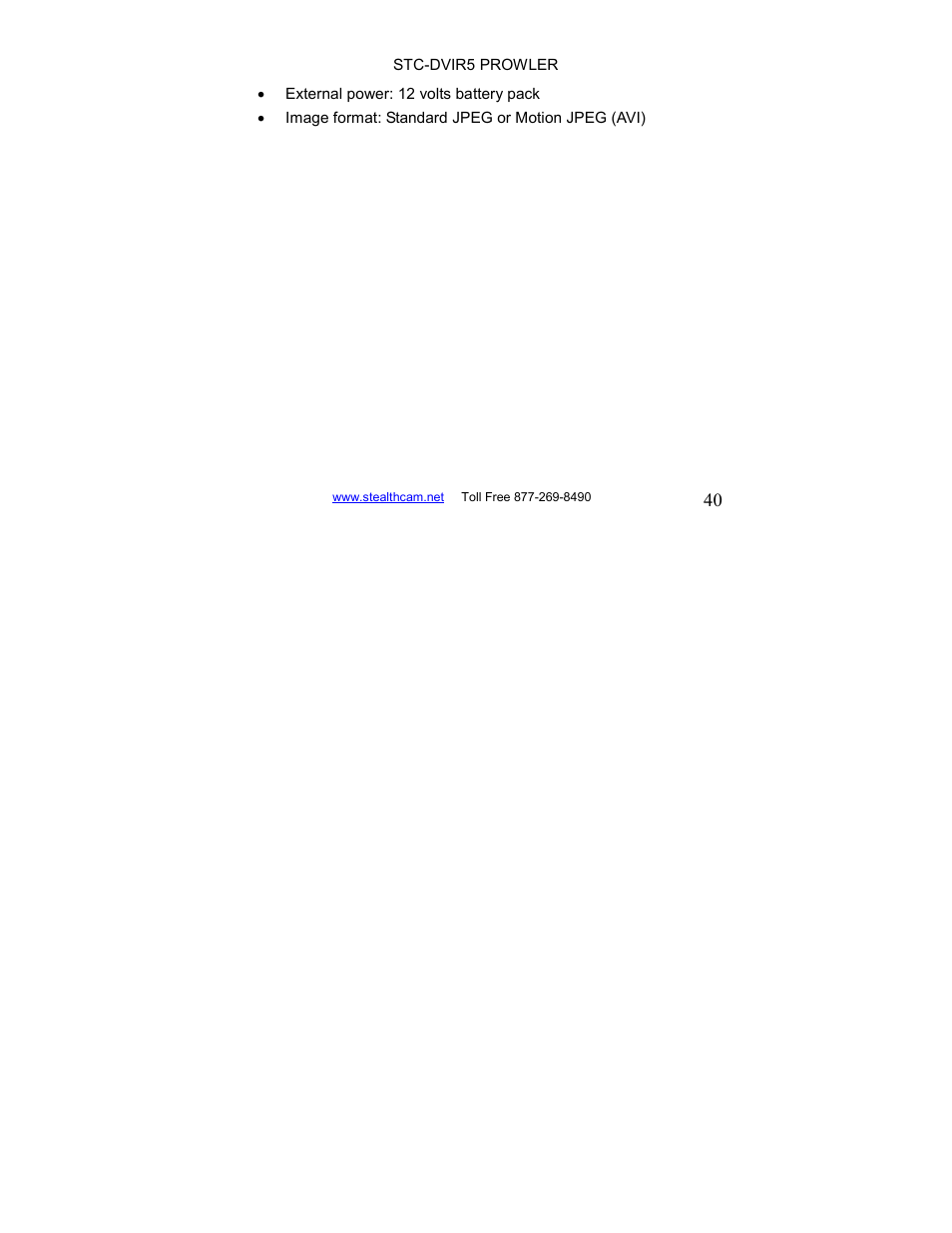 Stealth Cam STC-DVIR5 Prowler User Manual | Page 40 / 43