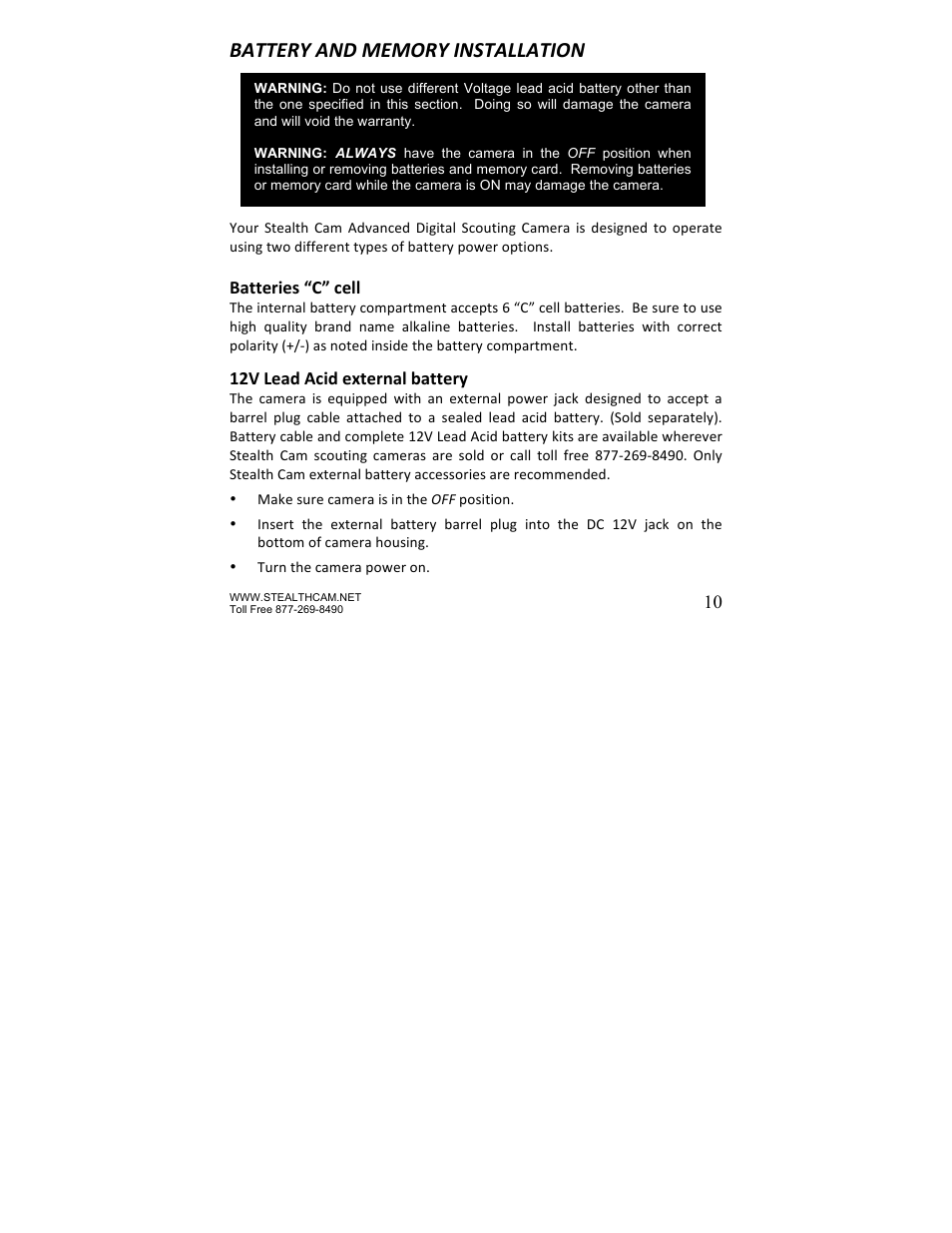 Stealth Cam STC-P8XT Prowler-XT User Manual | Page 10 / 42