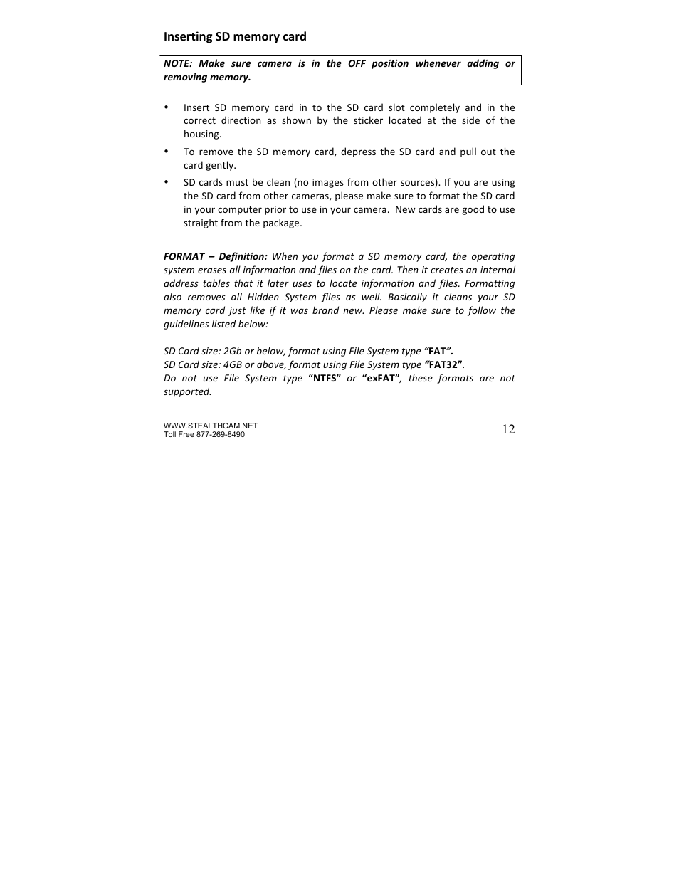 Stealth Cam STC-P8XT Prowler-XT User Manual | Page 12 / 42