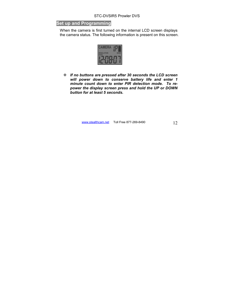 Stealth Cam STC-DVSIR5 ProwlerDVS User Manual | Page 12 / 43
