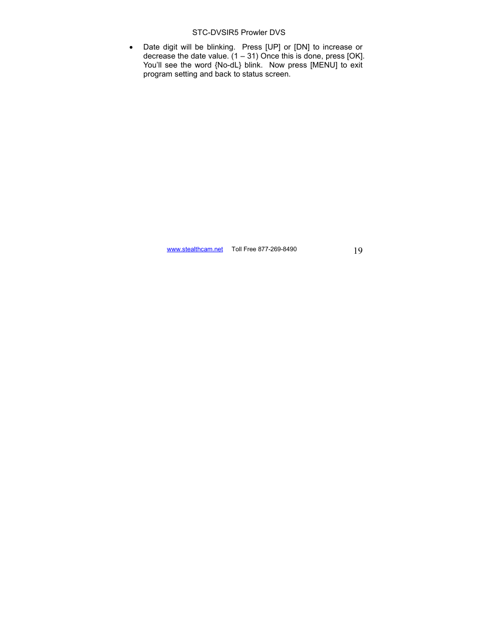 Stealth Cam STC-DVSIR5 ProwlerDVS User Manual | Page 19 / 43