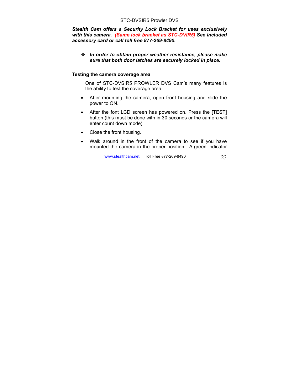 Stealth Cam STC-DVSIR5 ProwlerDVS User Manual | Page 23 / 43