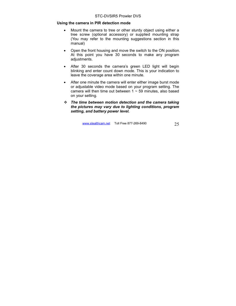 Stealth Cam STC-DVSIR5 ProwlerDVS User Manual | Page 25 / 43