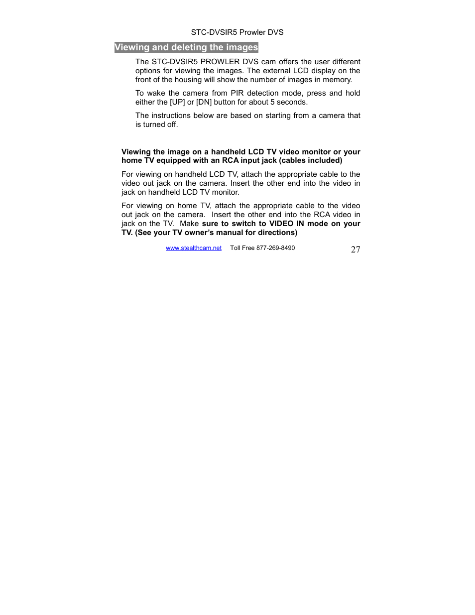 Stealth Cam STC-DVSIR5 ProwlerDVS User Manual | Page 27 / 43