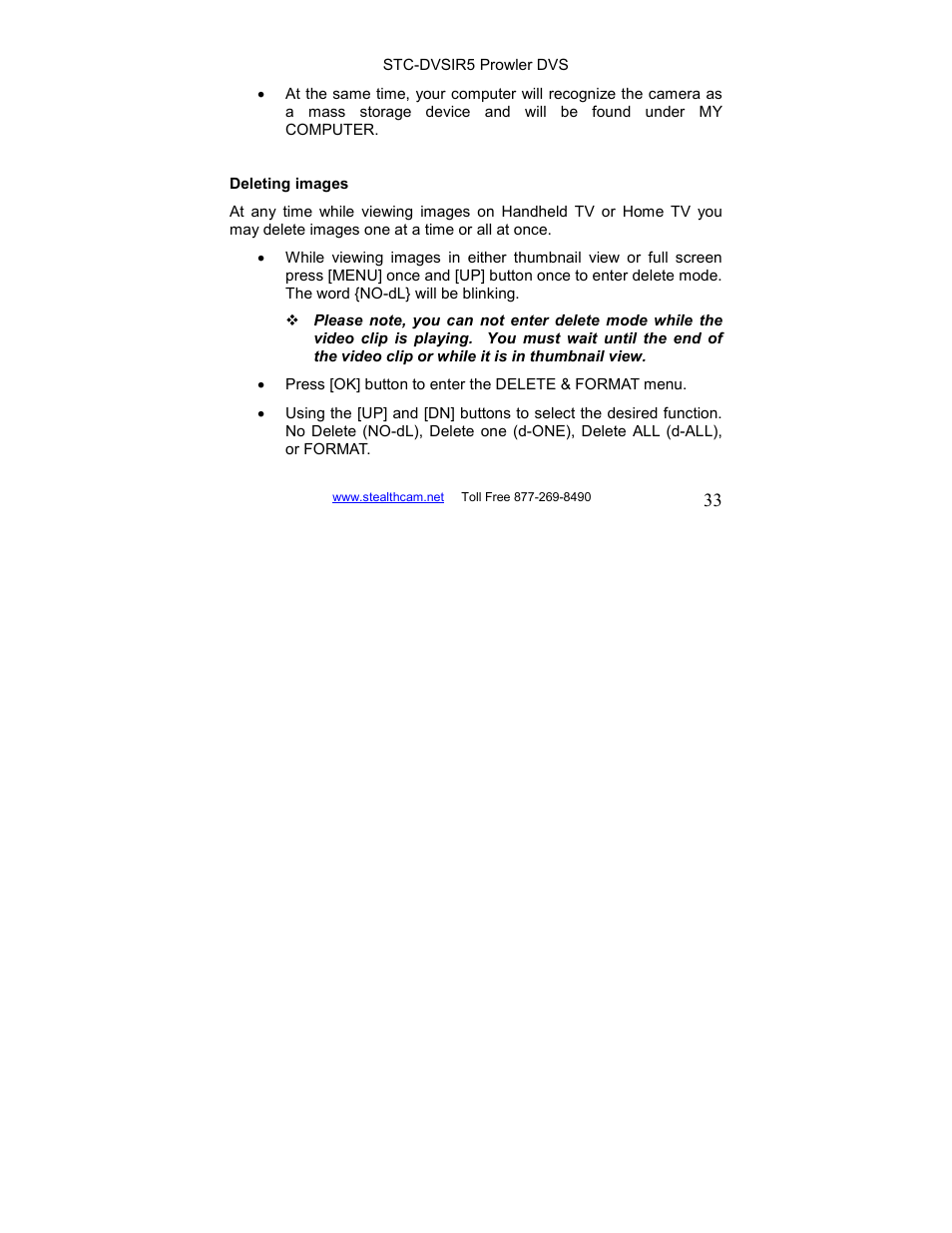 Stealth Cam STC-DVSIR5 ProwlerDVS User Manual | Page 33 / 43