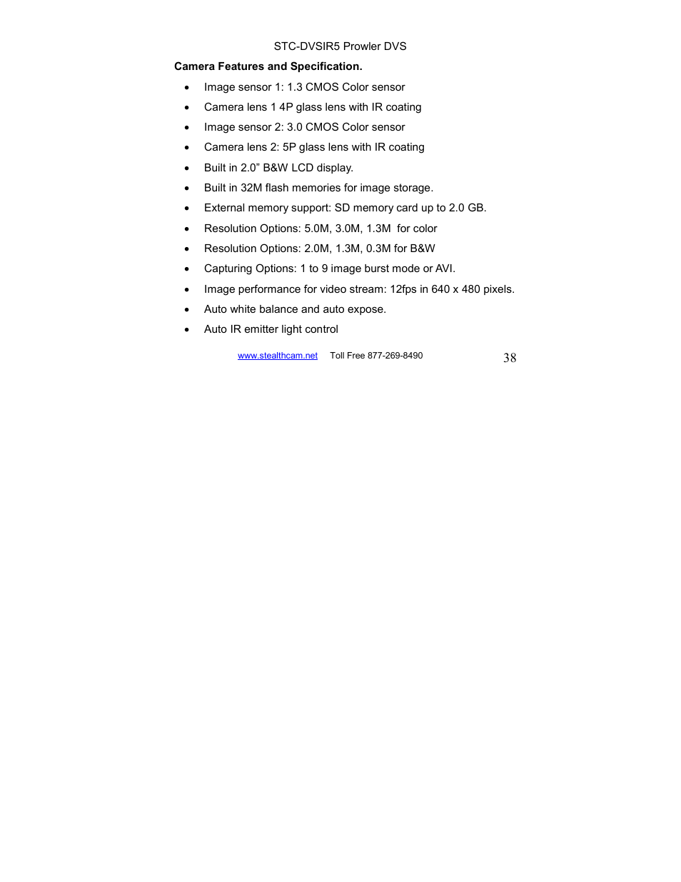 Stealth Cam STC-DVSIR5 ProwlerDVS User Manual | Page 38 / 43