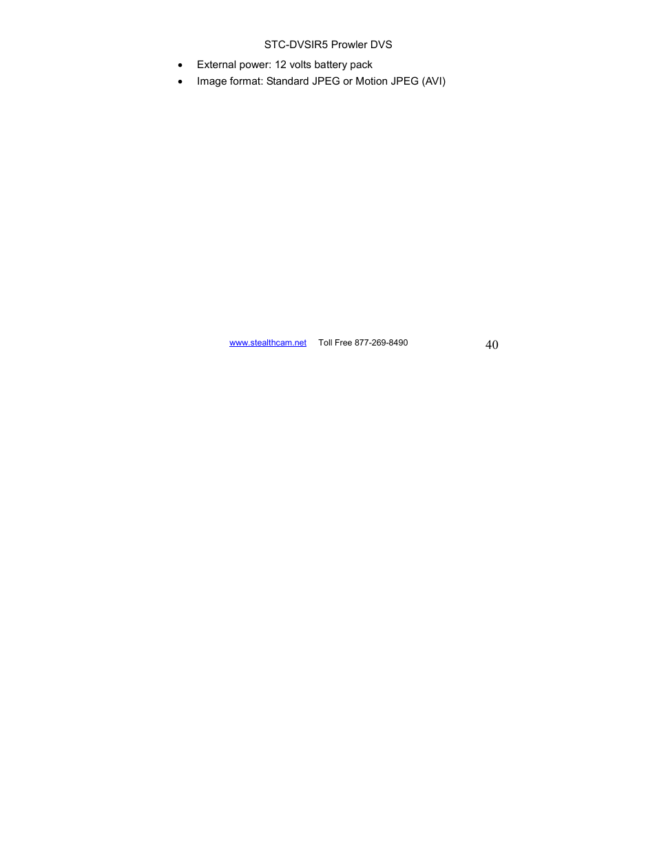 Stealth Cam STC-DVSIR5 ProwlerDVS User Manual | Page 40 / 43