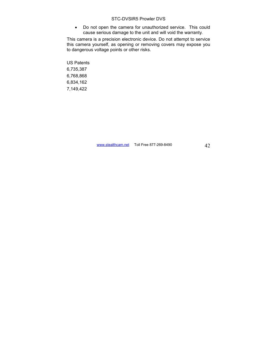 Stealth Cam STC-DVSIR5 ProwlerDVS User Manual | Page 42 / 43