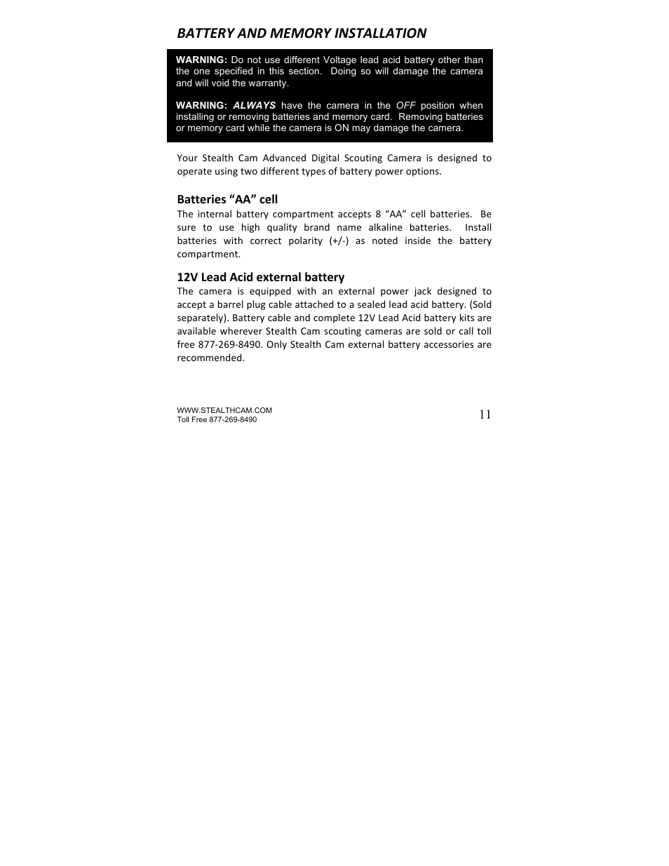 Stealth Cam STC-U735IR Skout-7 User Manual | Page 11 / 45