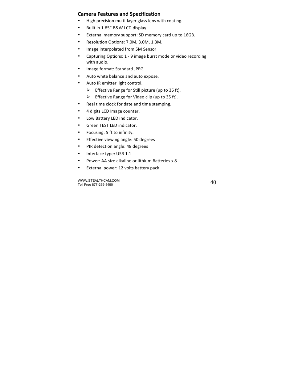 Stealth Cam STC-U735IR Skout-7 User Manual | Page 40 / 45