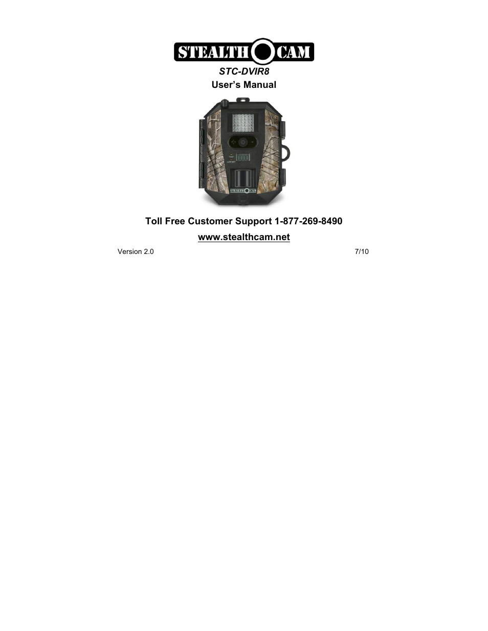Stealth Cam STC-DVIR8 Sniper-IR User Manual | 43 pages
