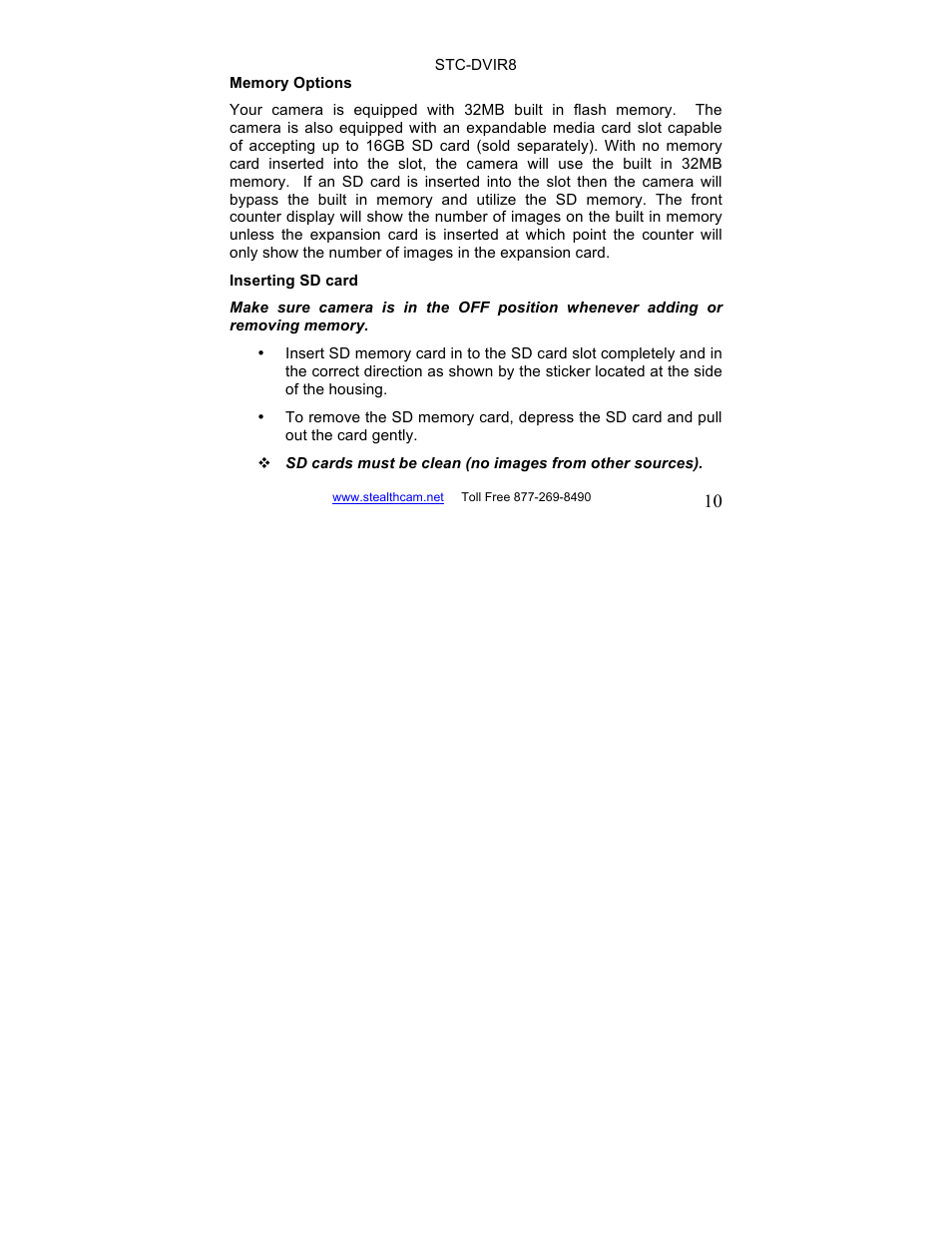 Stealth Cam STC-DVIR8 Sniper-IR User Manual | Page 10 / 43