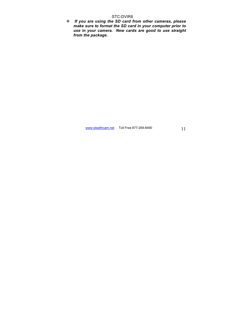 Stealth Cam STC-DVIR8 Sniper-IR User Manual | Page 11 / 43