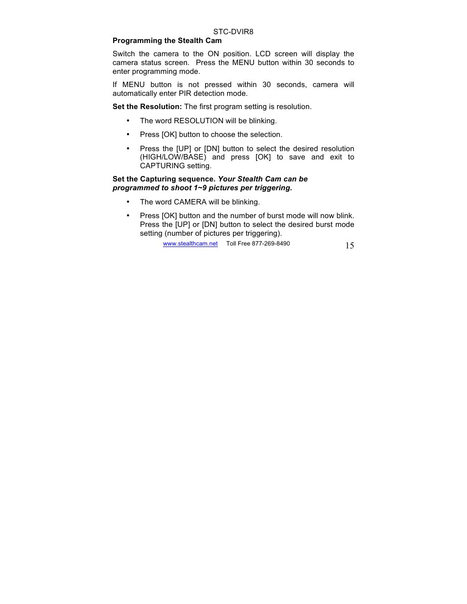 Stealth Cam STC-DVIR8 Sniper-IR User Manual | Page 15 / 43