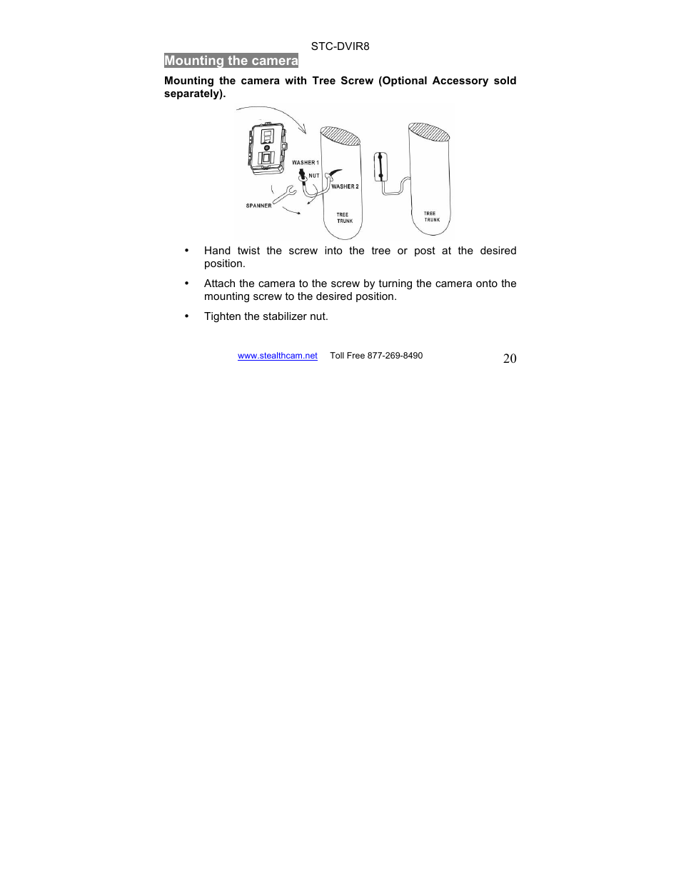 Stealth Cam STC-DVIR8 Sniper-IR User Manual | Page 20 / 43