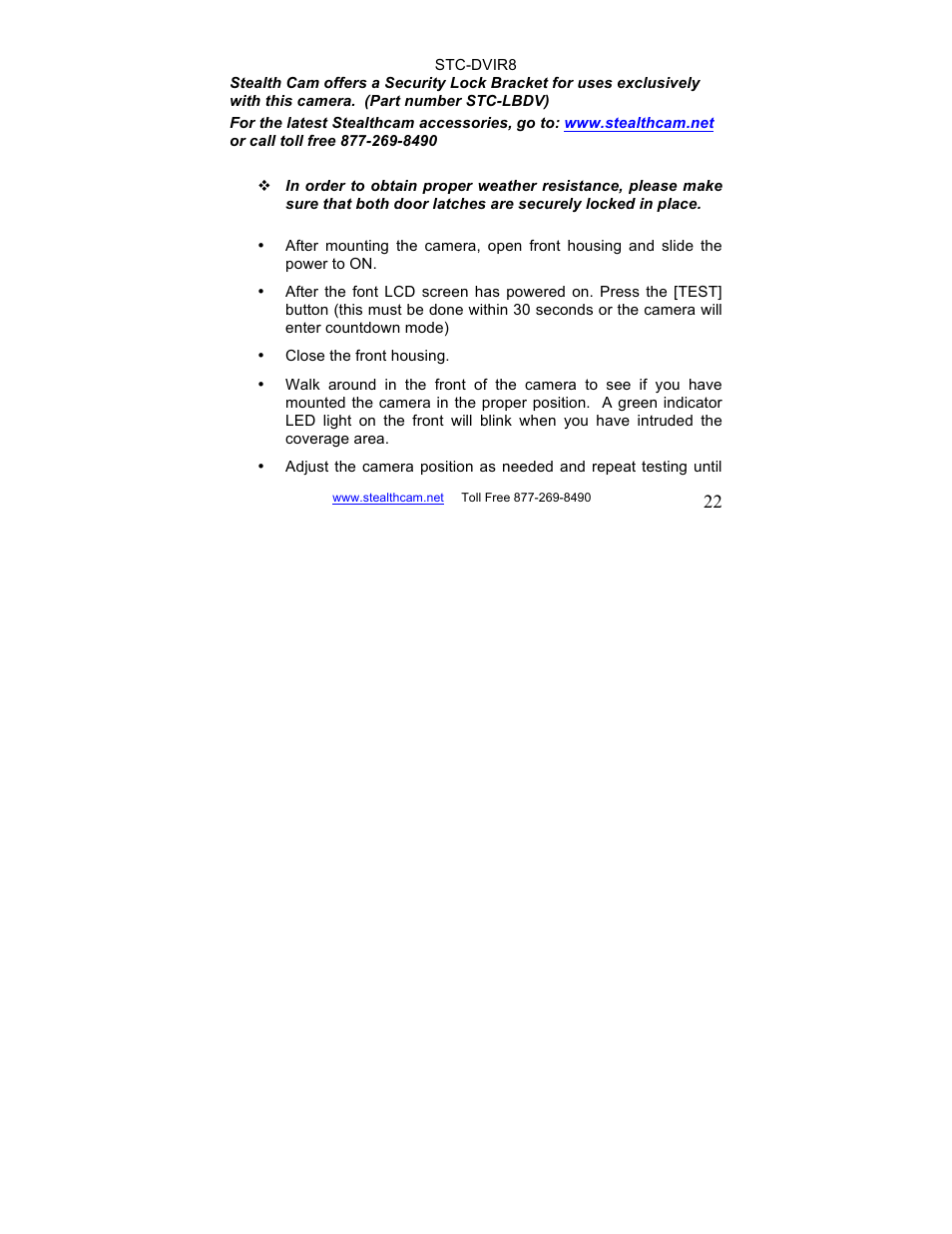 Stealth Cam STC-DVIR8 Sniper-IR User Manual | Page 22 / 43