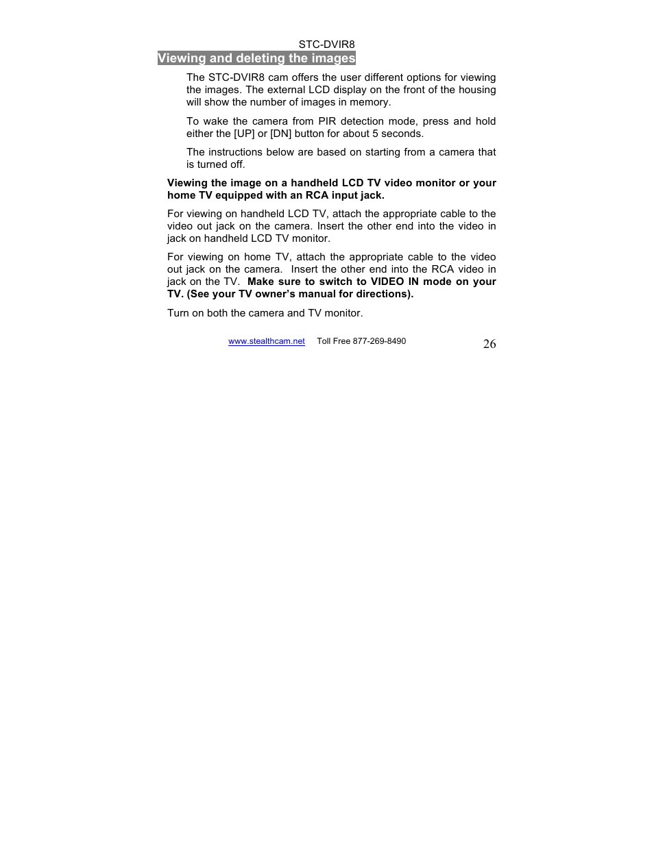 Stealth Cam STC-DVIR8 Sniper-IR User Manual | Page 26 / 43