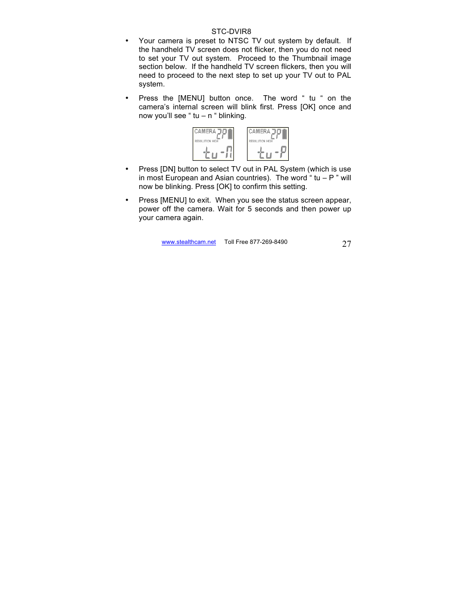 Stealth Cam STC-DVIR8 Sniper-IR User Manual | Page 27 / 43