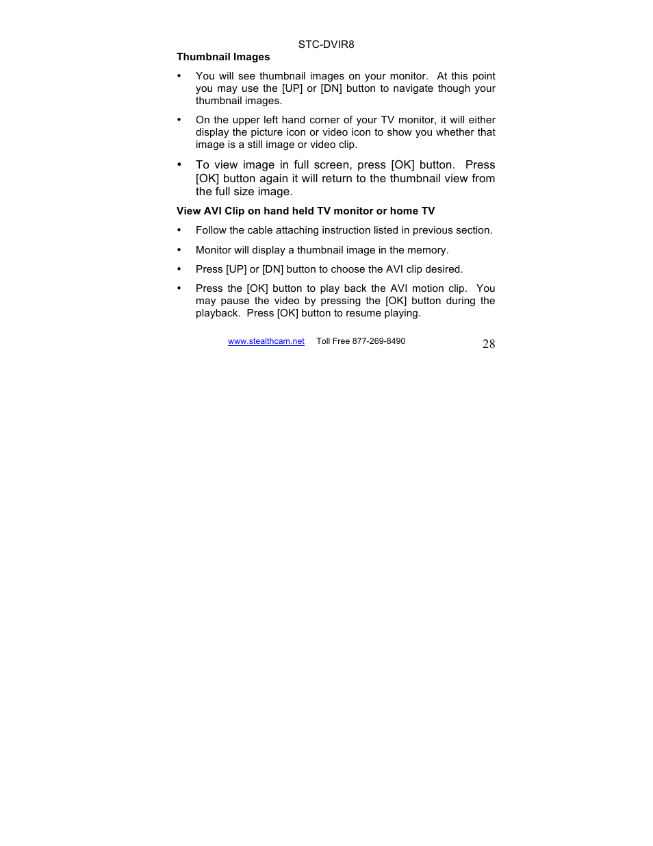 Stealth Cam STC-DVIR8 Sniper-IR User Manual | Page 28 / 43