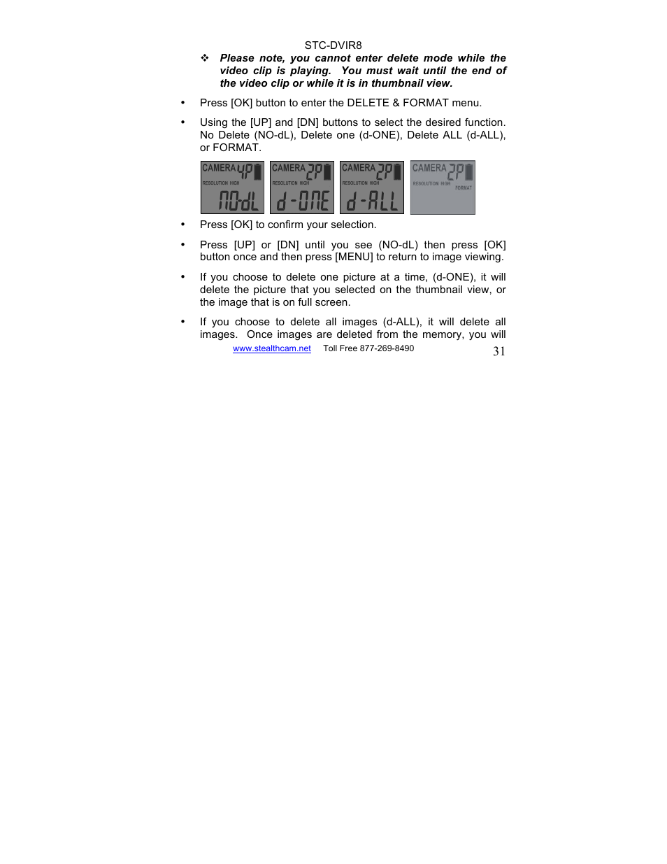 Stealth Cam STC-DVIR8 Sniper-IR User Manual | Page 31 / 43
