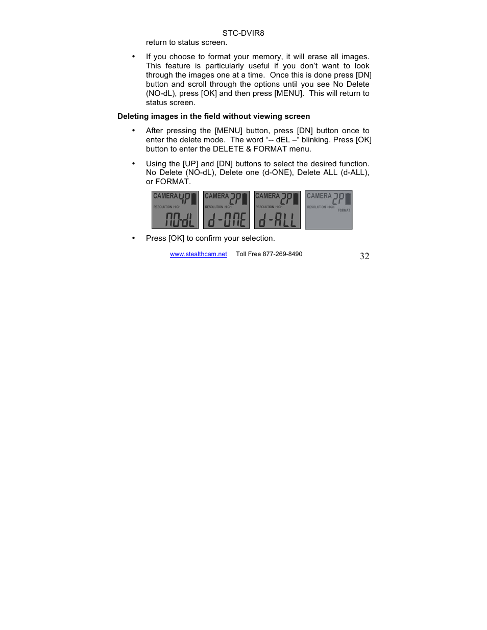 Stealth Cam STC-DVIR8 Sniper-IR User Manual | Page 32 / 43