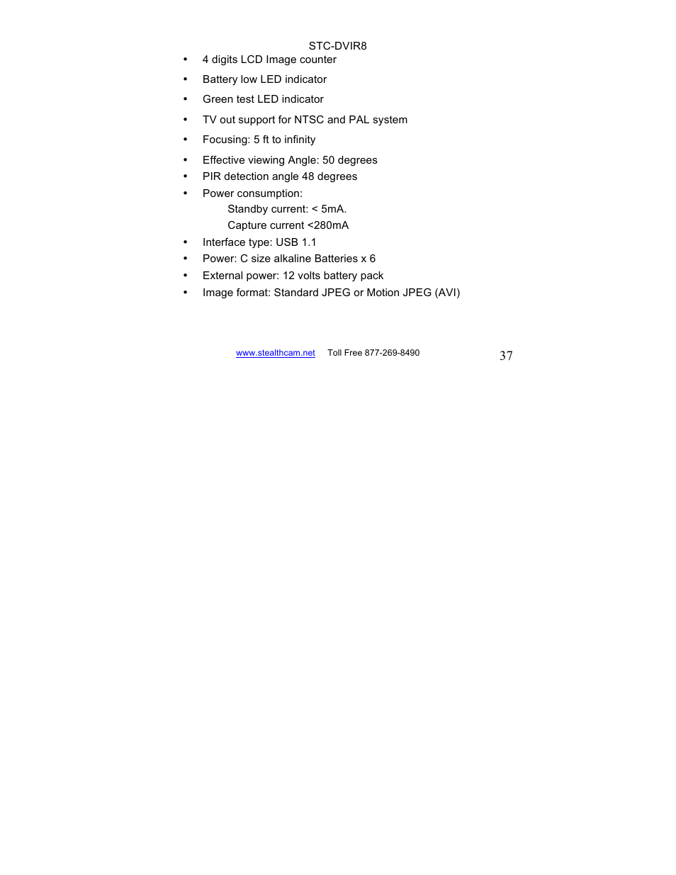 Stealth Cam STC-DVIR8 Sniper-IR User Manual | Page 37 / 43