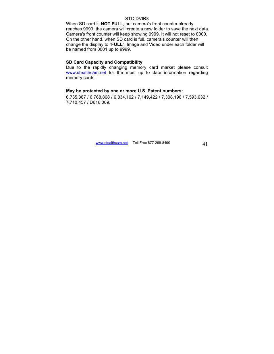 Stealth Cam STC-DVIR8 Sniper-IR User Manual | Page 41 / 43