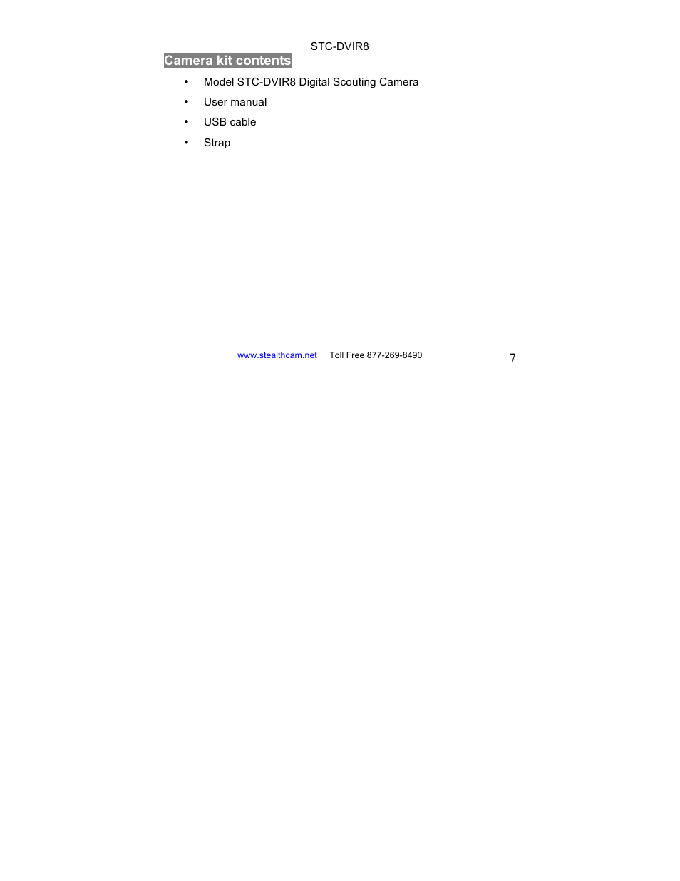 Stealth Cam STC-DVIR8 Sniper-IR User Manual | Page 7 / 43