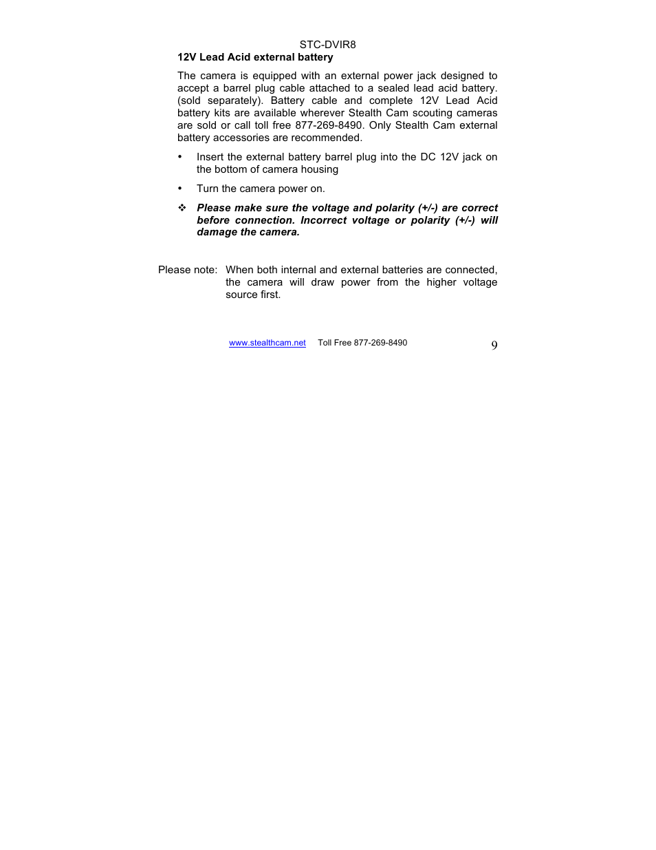 Stealth Cam STC-DVIR8 Sniper-IR User Manual | Page 9 / 43
