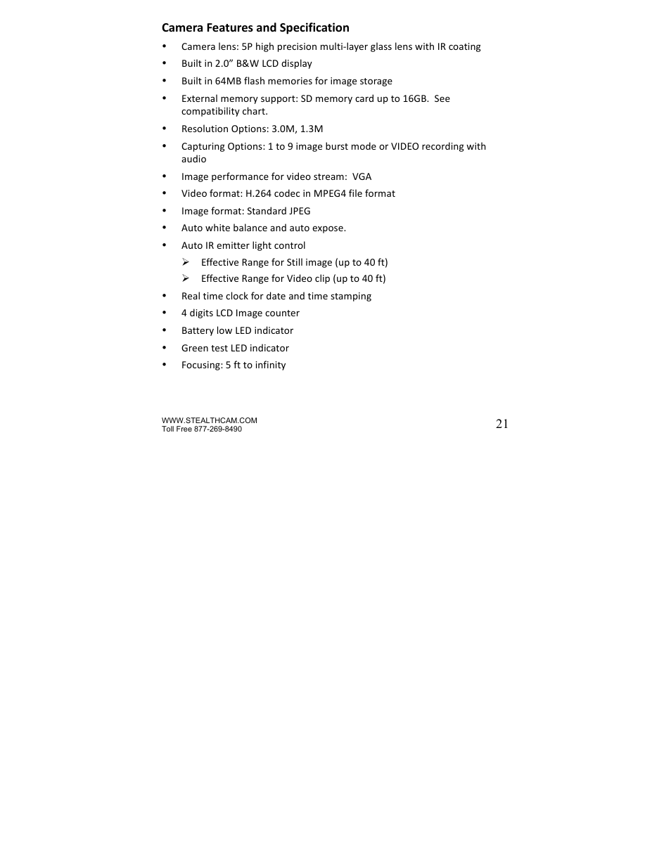 Stealth Cam STC-Z3IR Titan User Manual | Page 21 / 28
