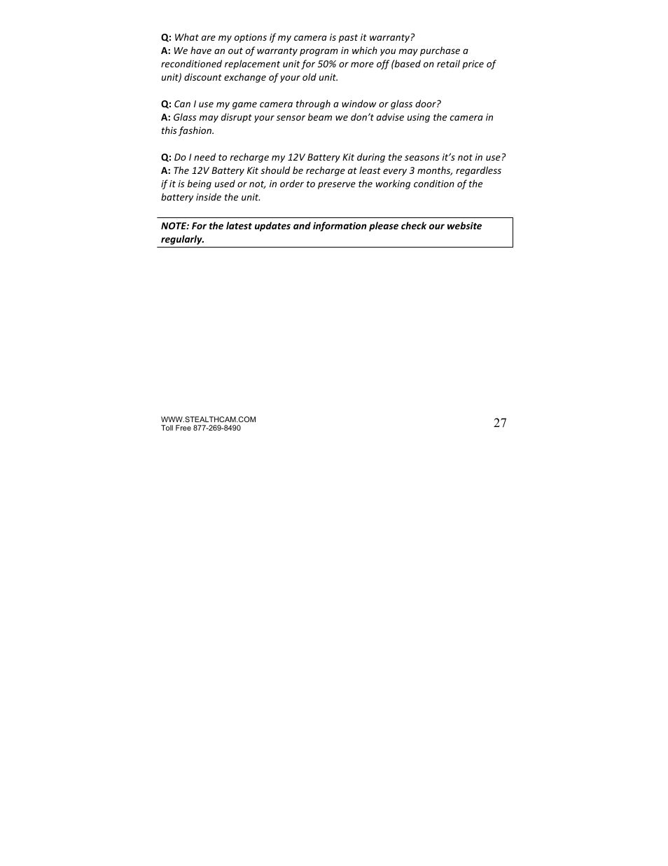 Stealth Cam STC-Z3IR Titan User Manual | Page 27 / 28