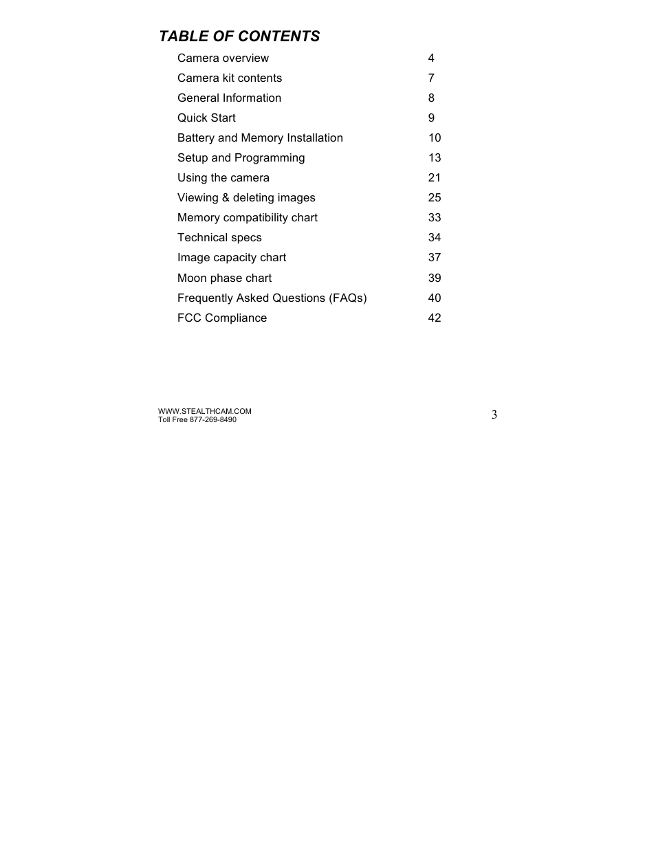 Stealth Cam STC-Z3IR Titan User Manual | Page 3 / 28