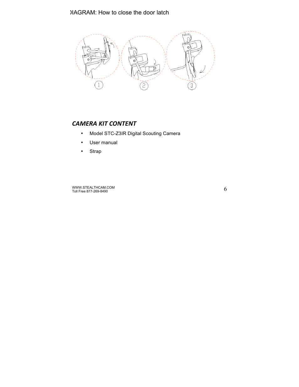 Camera kit content | Stealth Cam STC-Z3IR Titan User Manual | Page 6 / 28