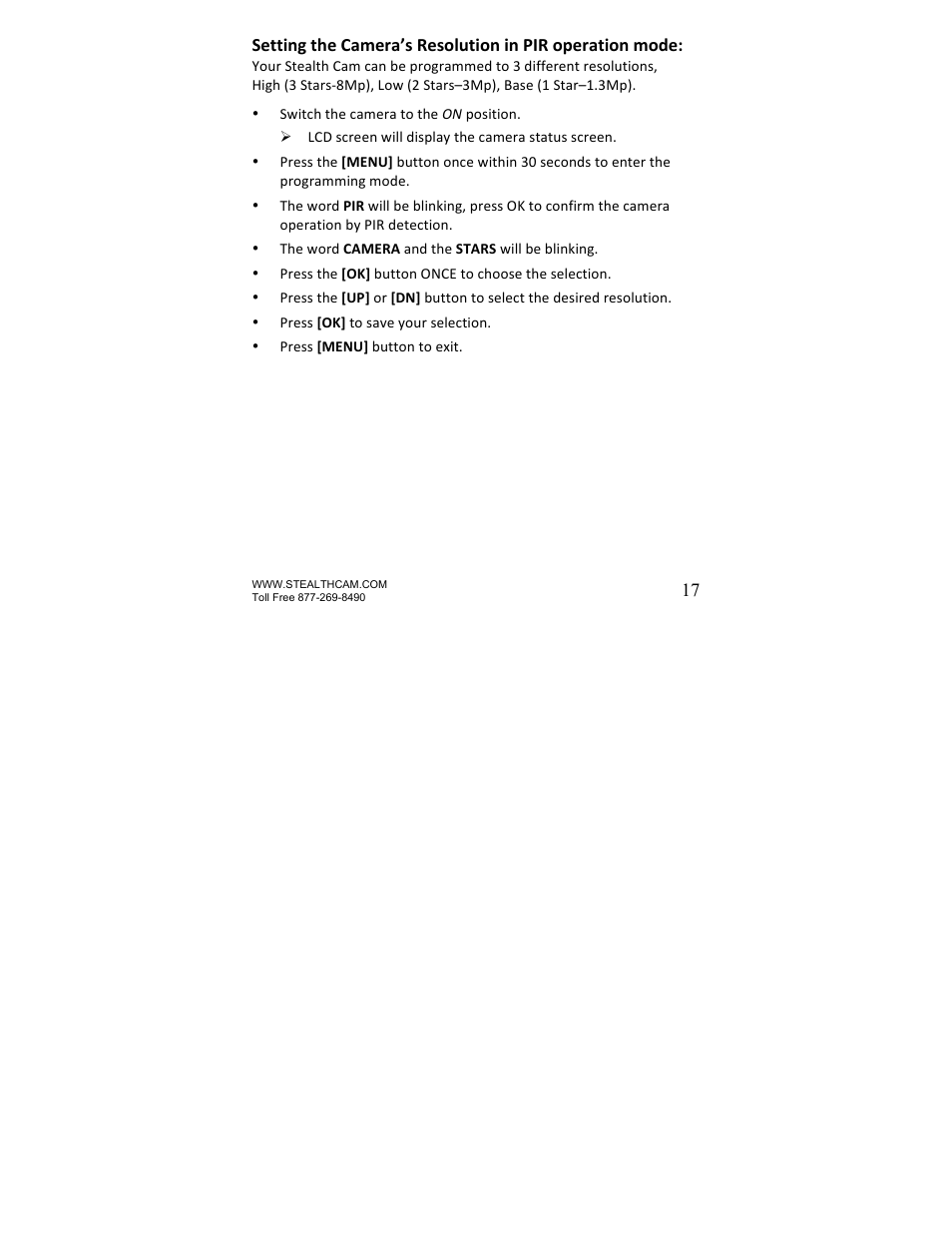 Stealth Cam STC-U840IRNG UNIT-OPS User Manual | Page 17 / 45