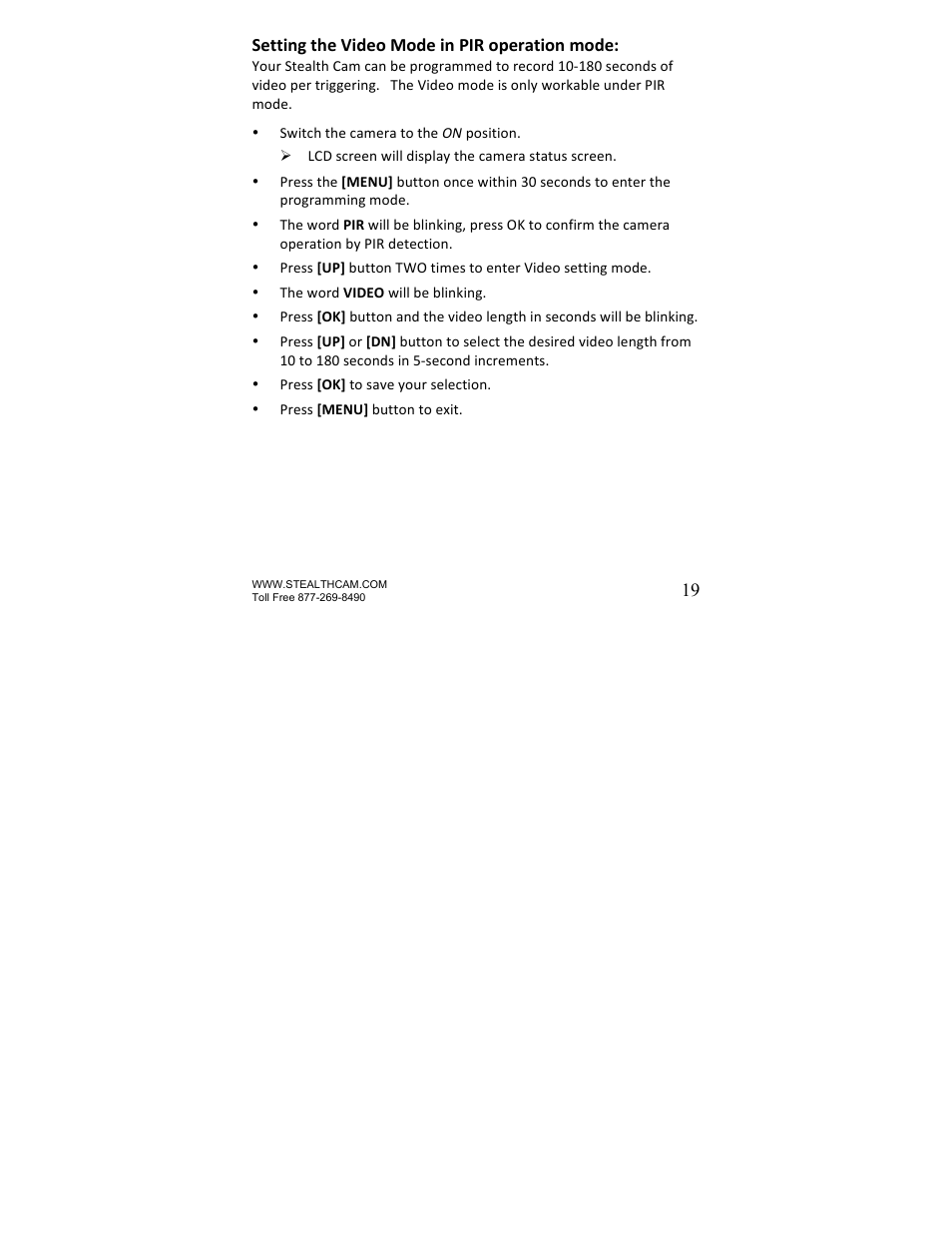 Stealth Cam STC-U840IRNG UNIT-OPS User Manual | Page 19 / 45