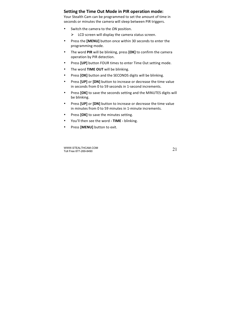 Stealth Cam STC-U840IRNG UNIT-OPS User Manual | Page 21 / 45