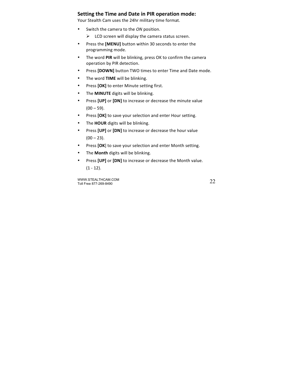 Stealth Cam STC-U840IRNG UNIT-OPS User Manual | Page 22 / 45
