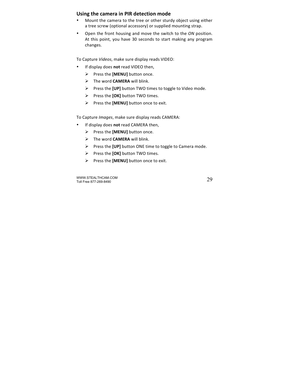 Stealth Cam STC-U840IRNG UNIT-OPS User Manual | Page 29 / 45