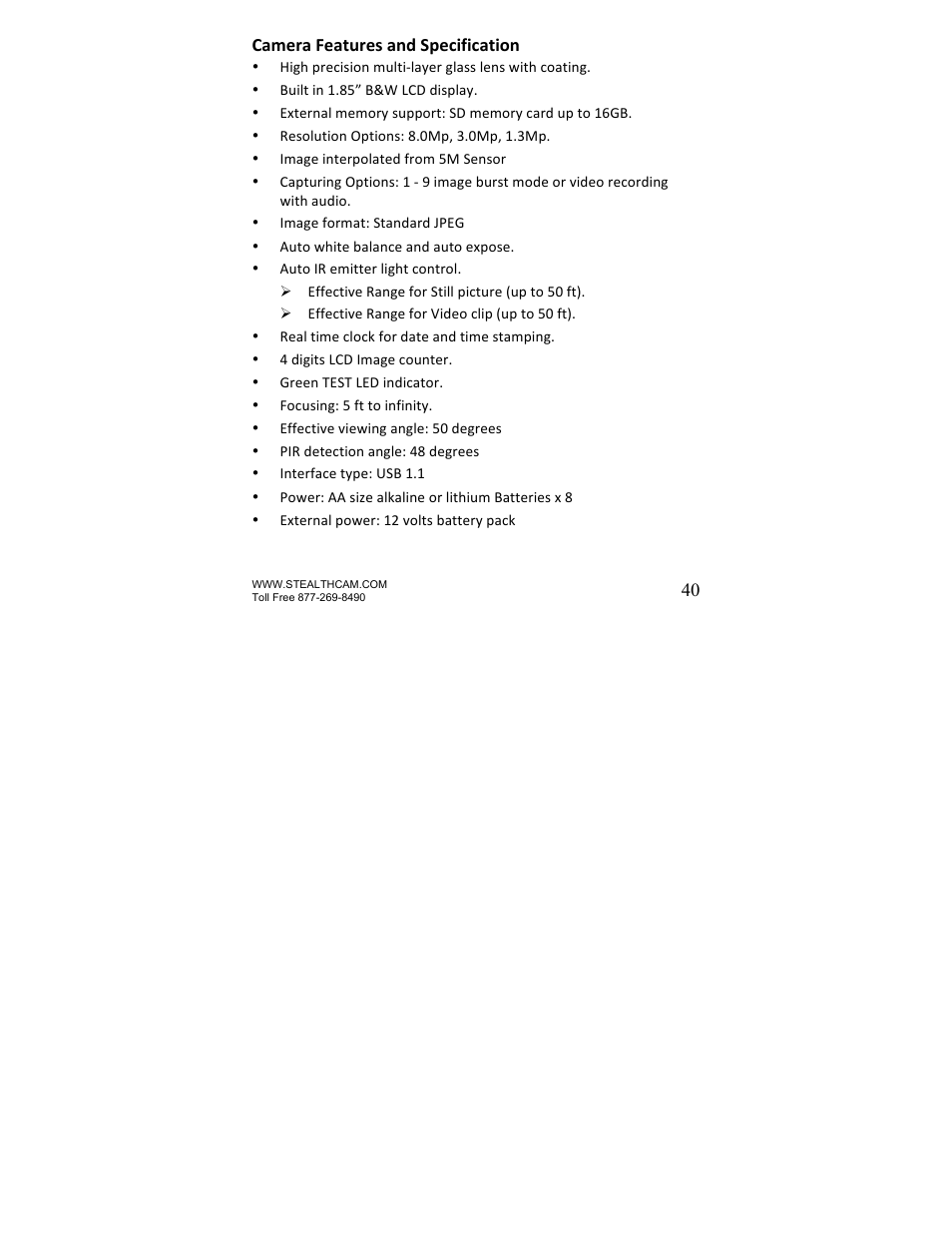 Stealth Cam STC-U840IRNG UNIT-OPS User Manual | Page 40 / 45