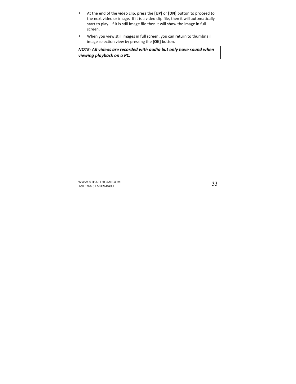 Stealth Cam STC-U840IRS1 UNIT-S1-Presets User Manual | Page 33 / 42